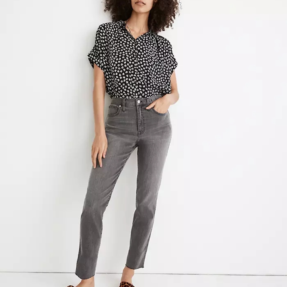 Madewell Stovepipe Jeans Cement 26 Grey Black